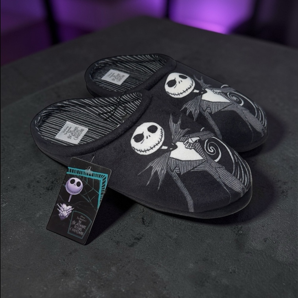 The Nightmare Before Christmas Jack Skellington Men's Slippers Size 11-12 NWT